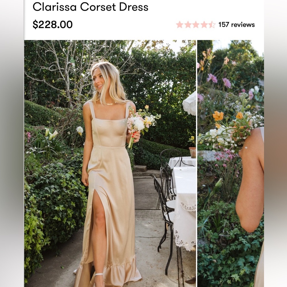 Show Me Your Mumu Clarissa Corset Bridesmaids Dress - Champagne Satin